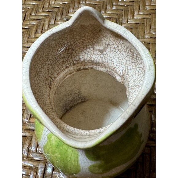 Vintage Ceramic Cat Shaped Creamer Pitcher With Crackle Glaze Finish - Picture 6 of 9